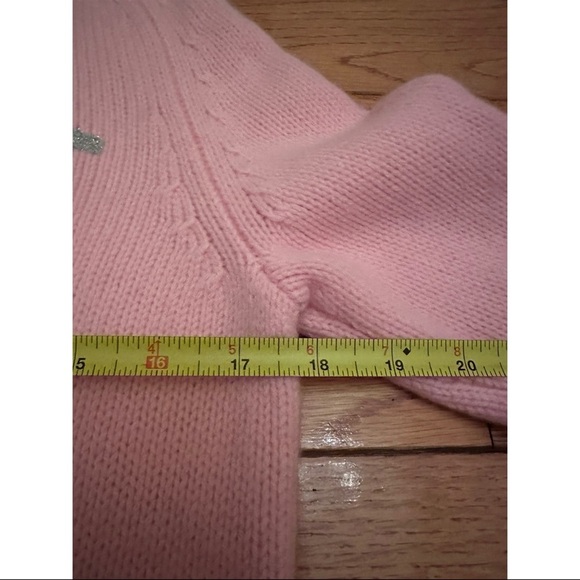 Esprit Knit Sweater Pullover Pink Silver Logo Crew Neck Long Sleeve XS $239 - Picture 6 of 7